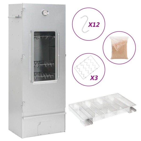 Oven-smoker with cold smoking generator, steel