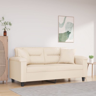 Double sofa with pillows,...
