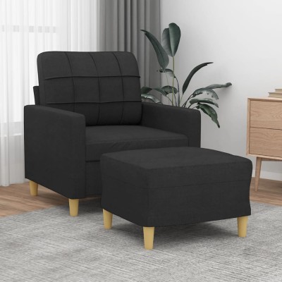 Chair with footrest, black,...