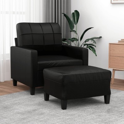 Chair with footrest, black,...