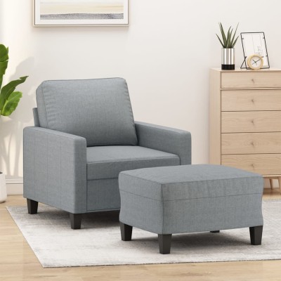 Chair with footrest, light...