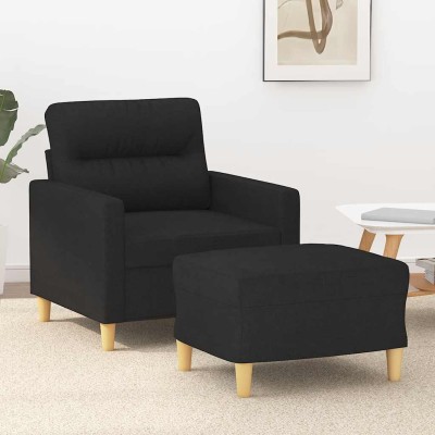 Chair with footrest, black,...