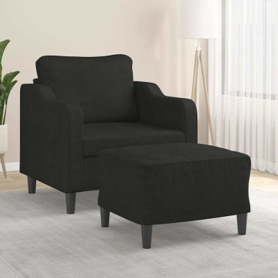 Chair with footrest, black,...