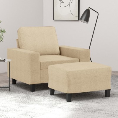 Armchair with foot, cream...