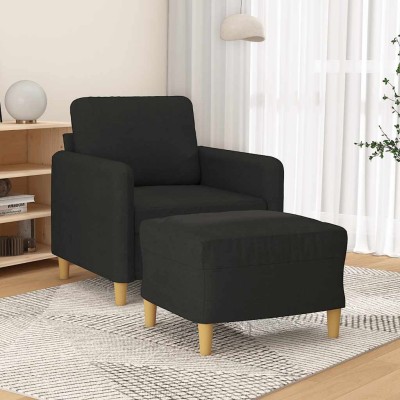Chair with footrest, black,...