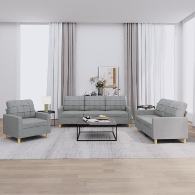 Sofa set with cushions, 3...