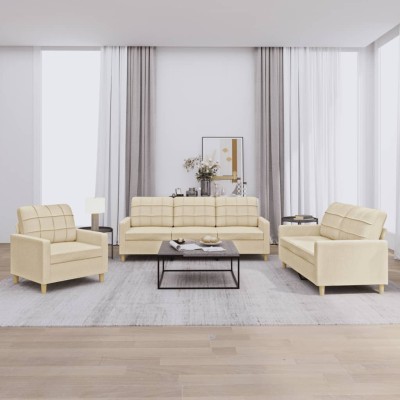 Sofa set with cushions, 3...
