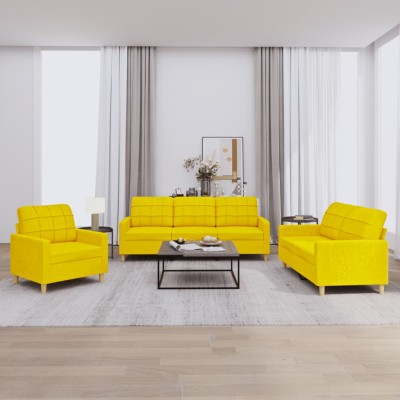 Sofa set with cushions, 3...