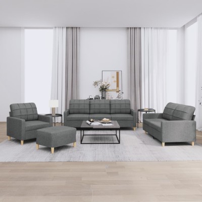 Sofa set with cushions, 4...