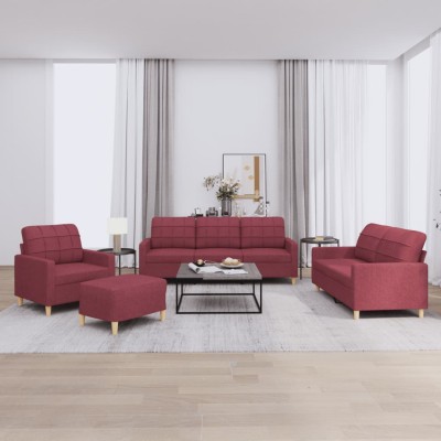 Sofa set with cushions, 4...