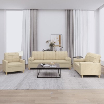 Sofa set with pillows, 3...