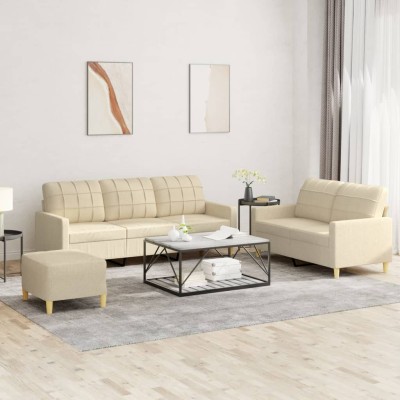 Sofa set with cushions, 3...
