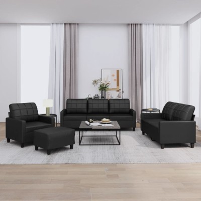 Sofa set with cushions, 4...