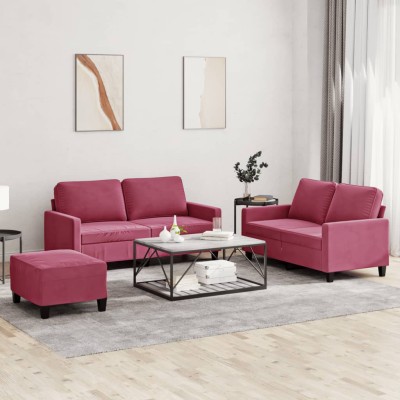 Sofa set with cushions, 3...