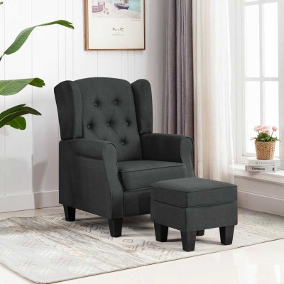 Armchair with footrest,...