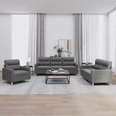 Sofa set with cushions, 3...