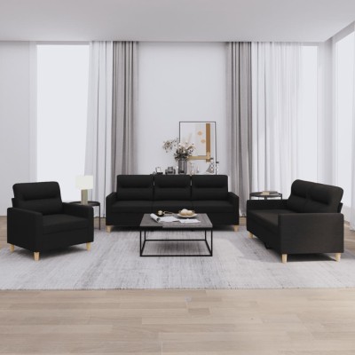 Sofa set with cushions, 3...