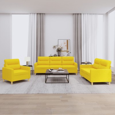 Sofa set with cushions, 3...