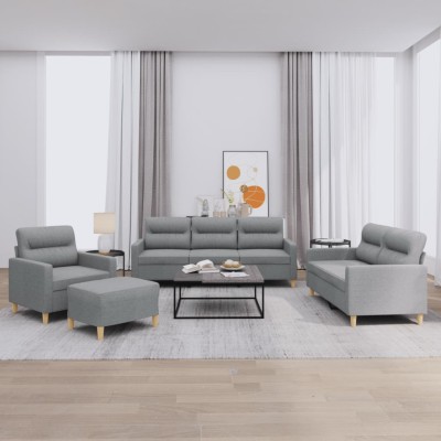 Sofa set with cushions, 4...