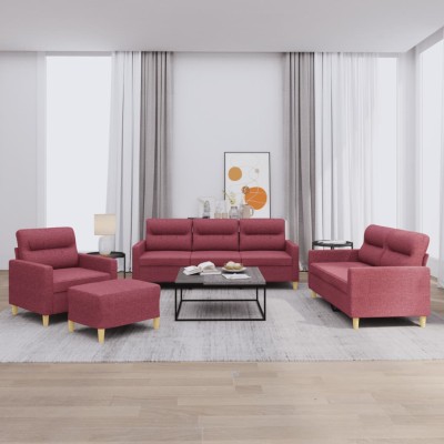 Sofa set with cushions, 4...