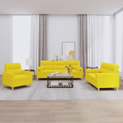 Sofa set with pillows, 3...