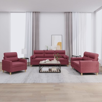 Sofa set with pillows, 3...