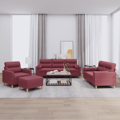 Sofa set with pillows, 4...