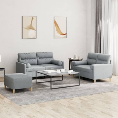 Sofa set with pillows, 3...