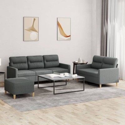 Sofa set with cushions, 3...