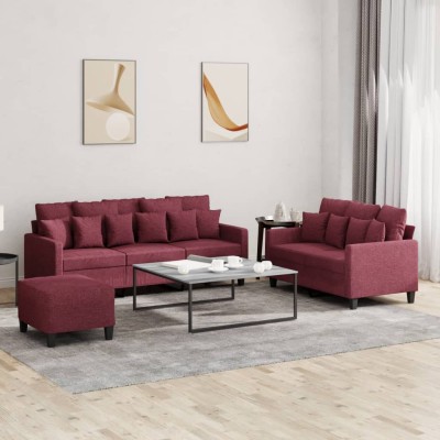 Sofa set with cushions, 3...