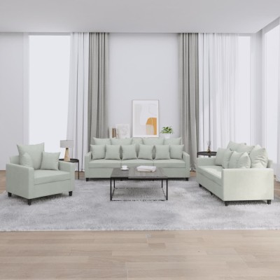 Sofa set with cushions, 3...
