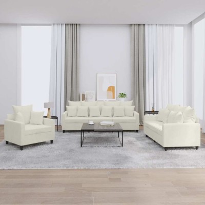 Sofa set with cushions, 3...
