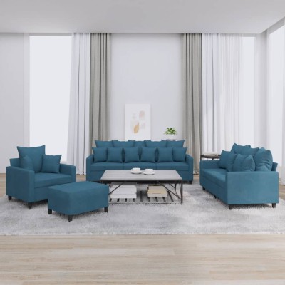 Sofa set with cushions, 4...