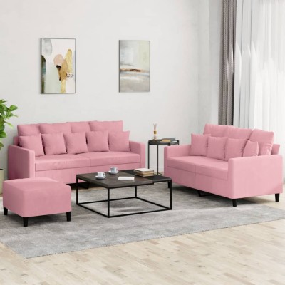 Sofa set with cushions, 3...