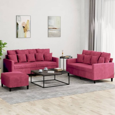 Sofa set with cushions, 3...