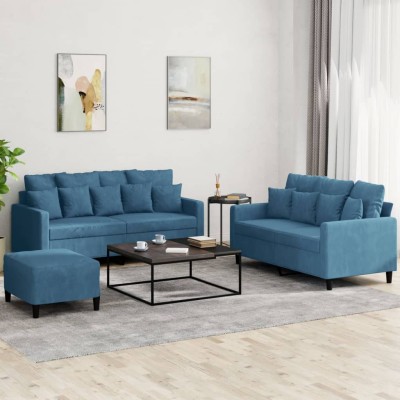Sofa set with cushions, 3...