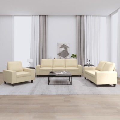 Sofa set, 3 parts, cream...