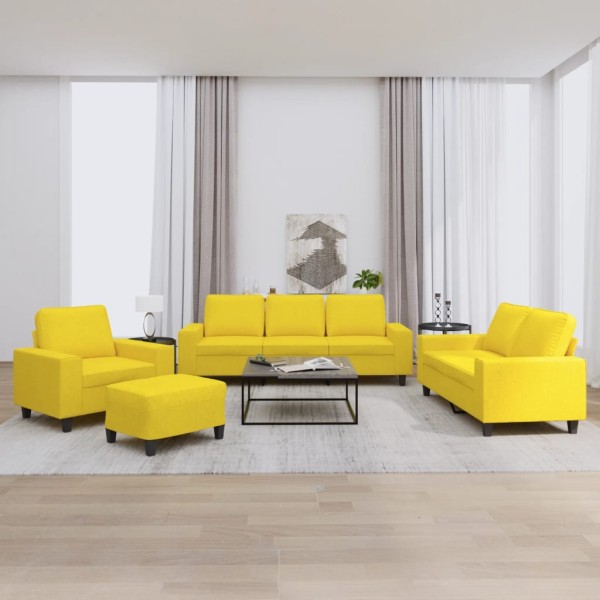 Sofa set, 4 parts, light yellow color, fabric