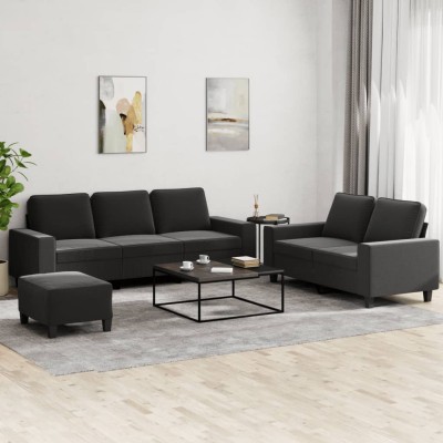 Sofa set, 3 parts, black,...