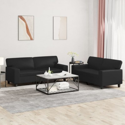 Sofa set, 2 parts, black...