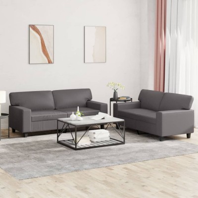 Sofa set, 2 parts, gray...