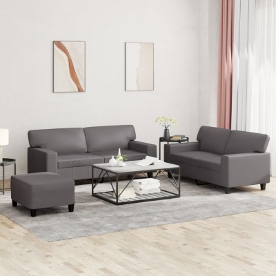 Sofa set, 3 parts, gray...