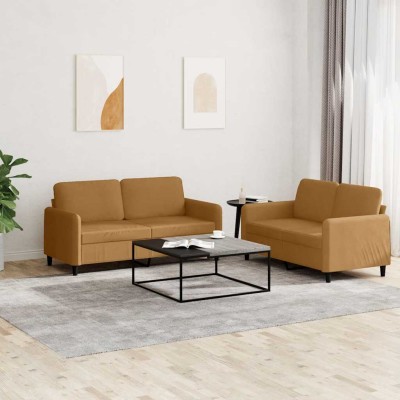 Sofa set, 2 parts, brown,...