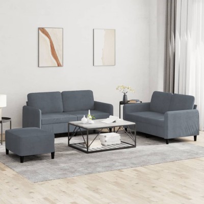 Sofa set, 3 parts, dark...