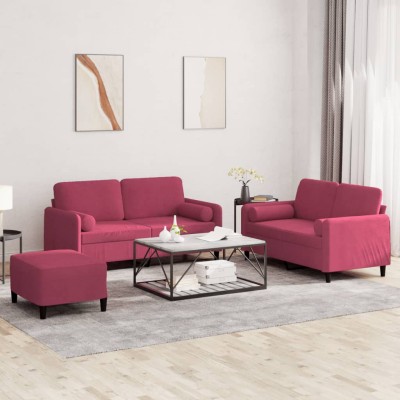 Sofa set with pillows, 3...