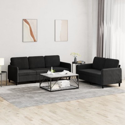 Sofa set, 2 parts, black,...