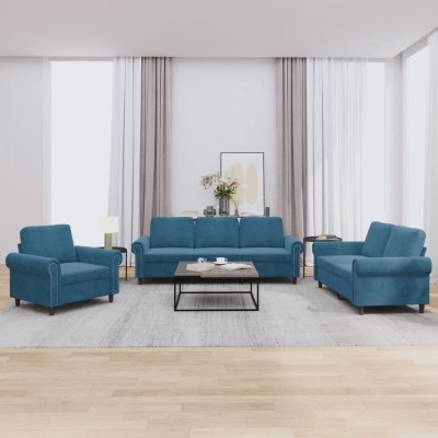Sofa set with cushions, 3...