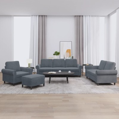 Sofa set with cushions, 4...