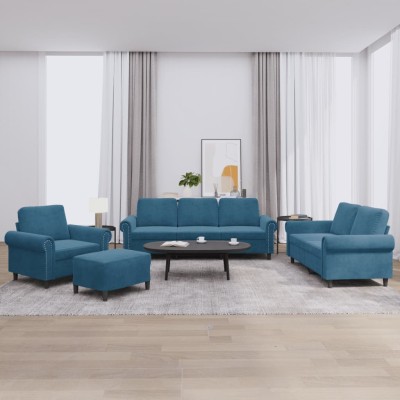 Sofa set with cushions, 4...