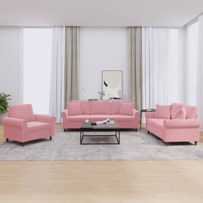 Sofa set with pillows, 3...